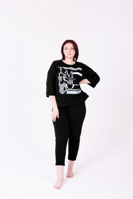 Костюм женский с брюками и кофтой 319 черный